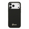 Guess для iPhone 17 Pro Max чехол Liquid silicone Gold metal logo & Camera Hard Black (MagSafe)