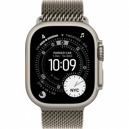 Apple Watch Series Ultra 3 49mm Natural Titanium Case with Natural Titanium Milanese Loop M